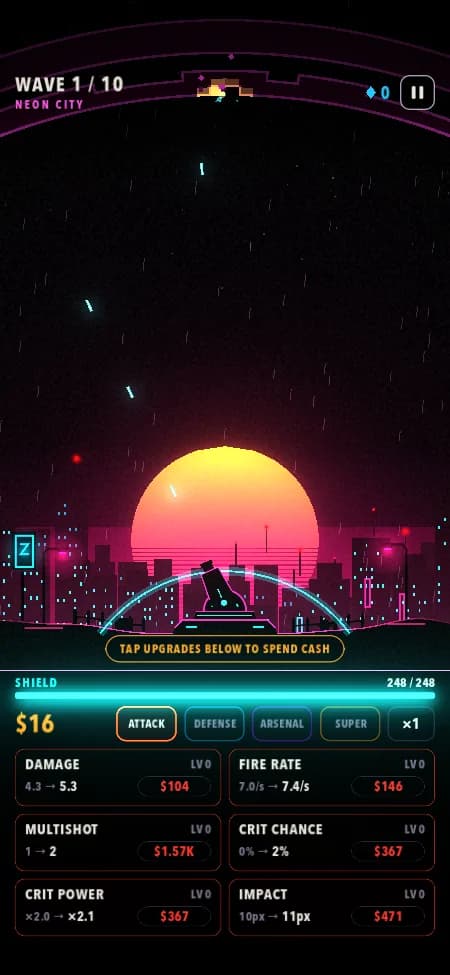 The Neon City biome in Last Arc.